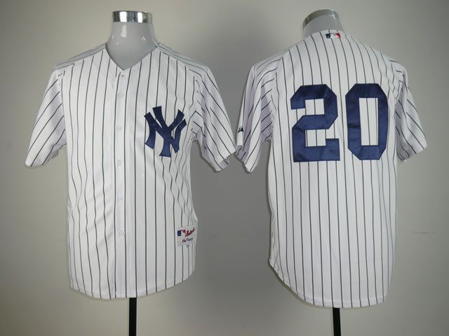 Men New York Yankees 20 No name White MLB Jerseys